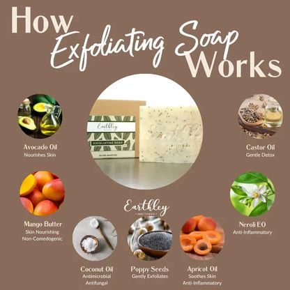 exfoliating soap- for soft, smooth skin