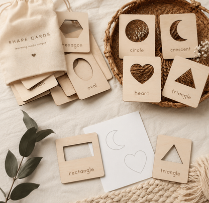 montessori shape tracing cards