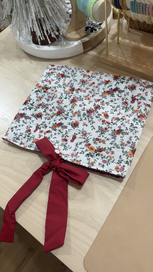 bible cover - red floral