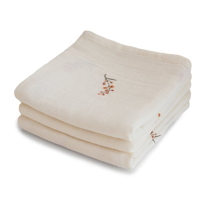 Organic Cotton Muslin Cloths 3-Pack - Ivory Soul