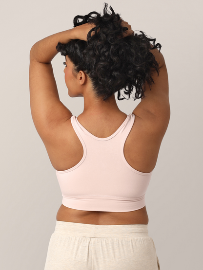 French Terry Racerback Nursing & Sleep Bra | Soft Pink - Ivory Soul