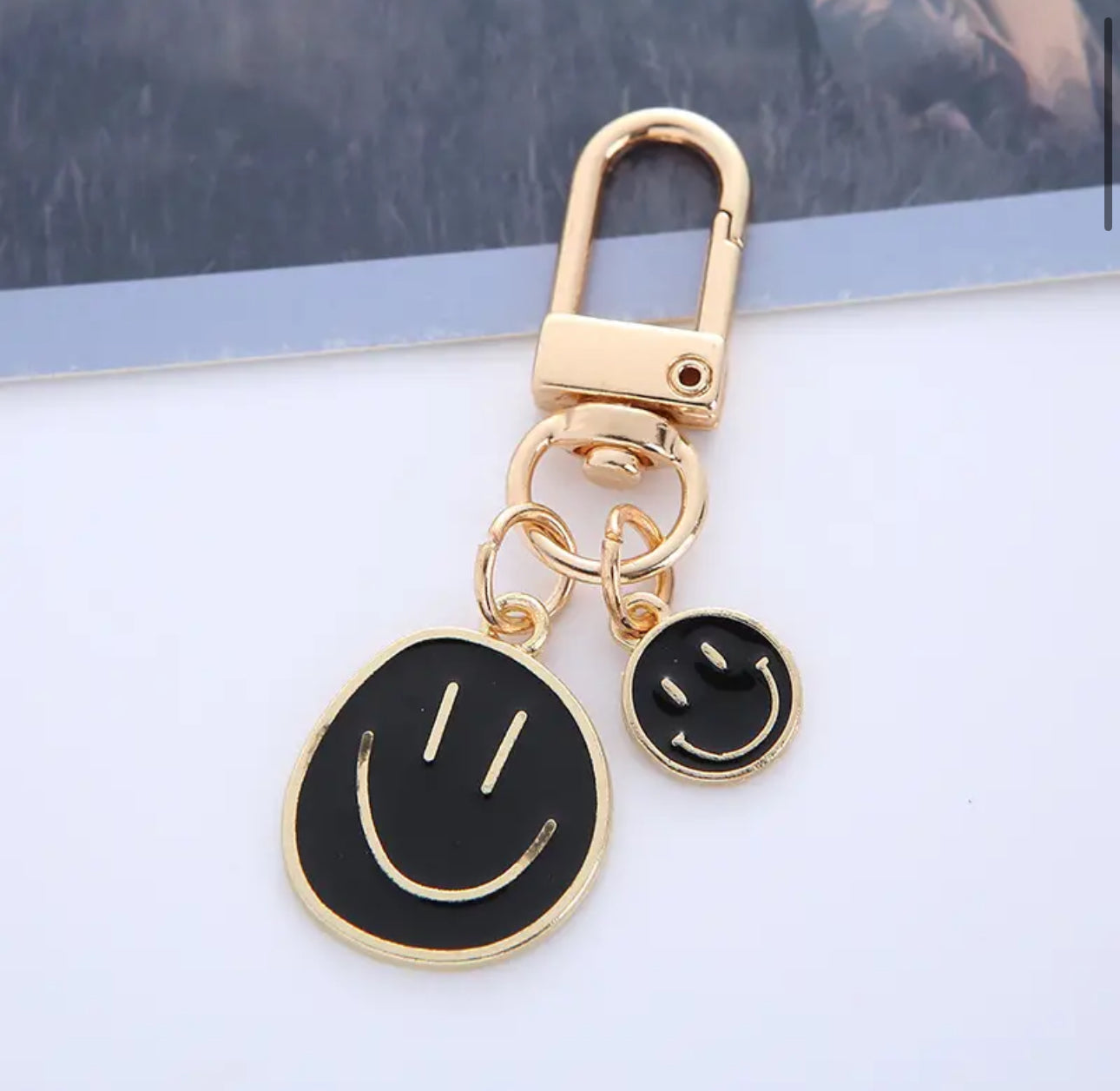 double happy face keychain