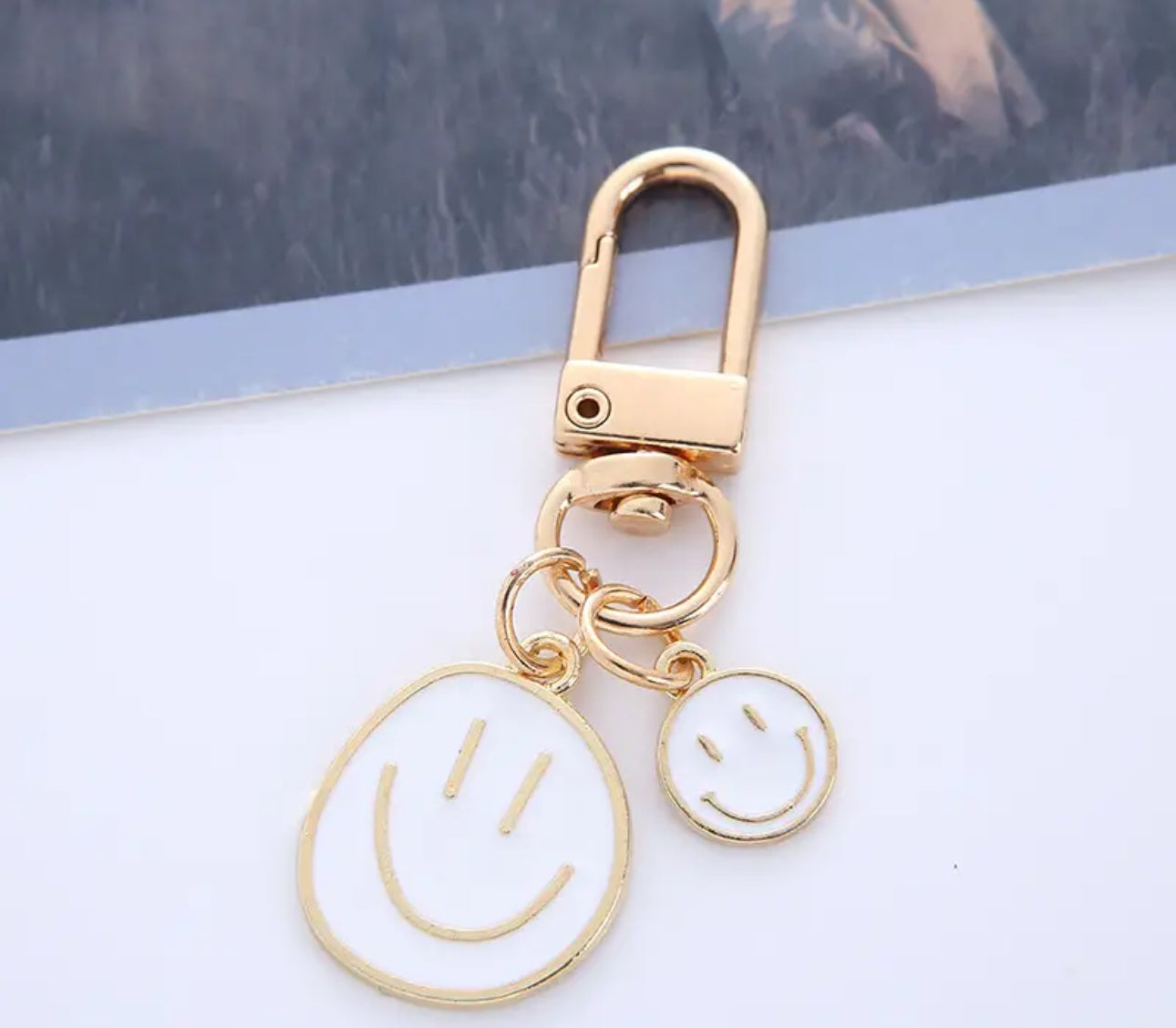 double happy face keychain