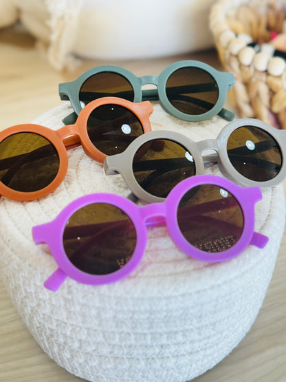 vintage round kids sunglasses - solid colors