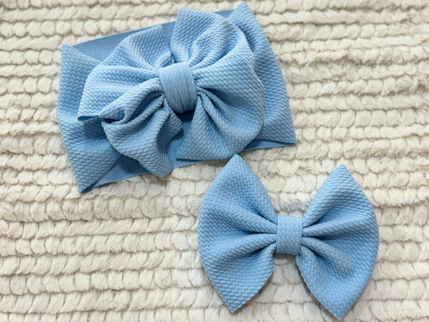 light blue bow