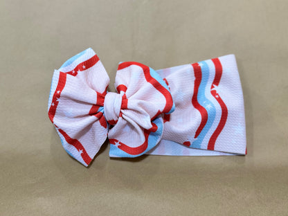 groovy red, white + blue bow