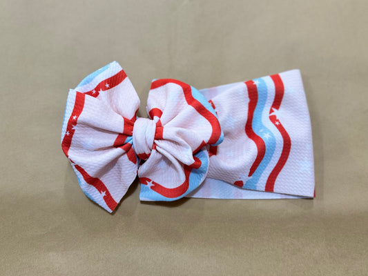 groovy red, white + blue bow