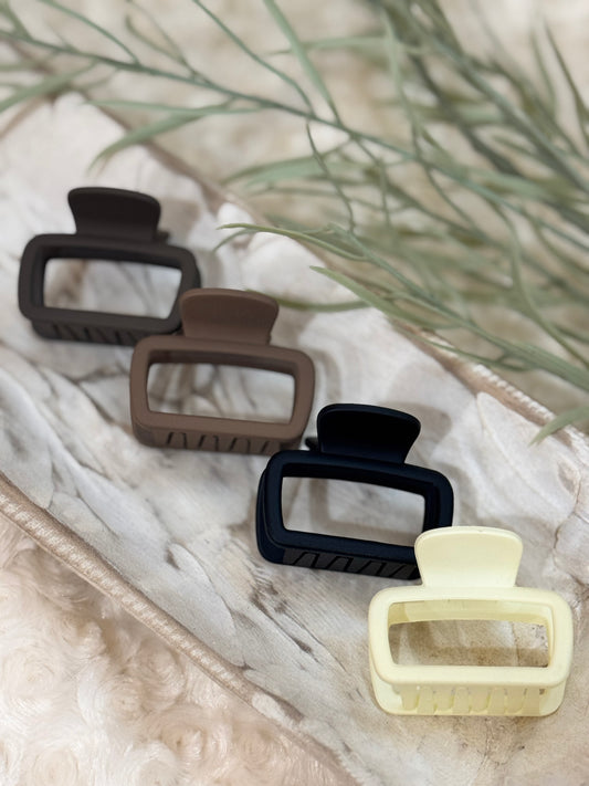 matte square claw clips