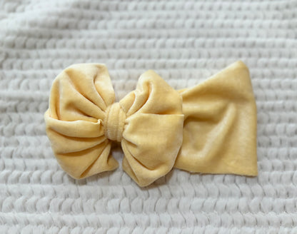 light yellow velvet bow