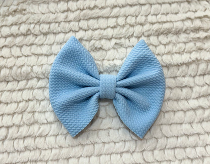 light blue bow