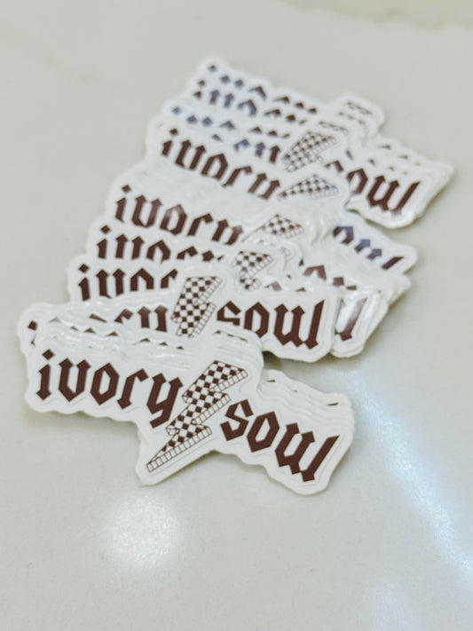 ivory soul lightning bolt sticker