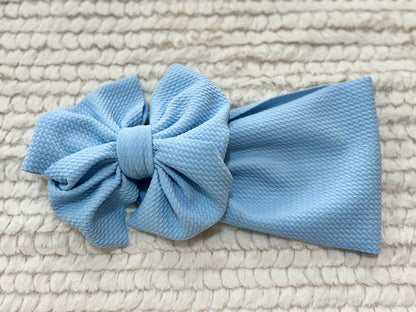 light blue bow