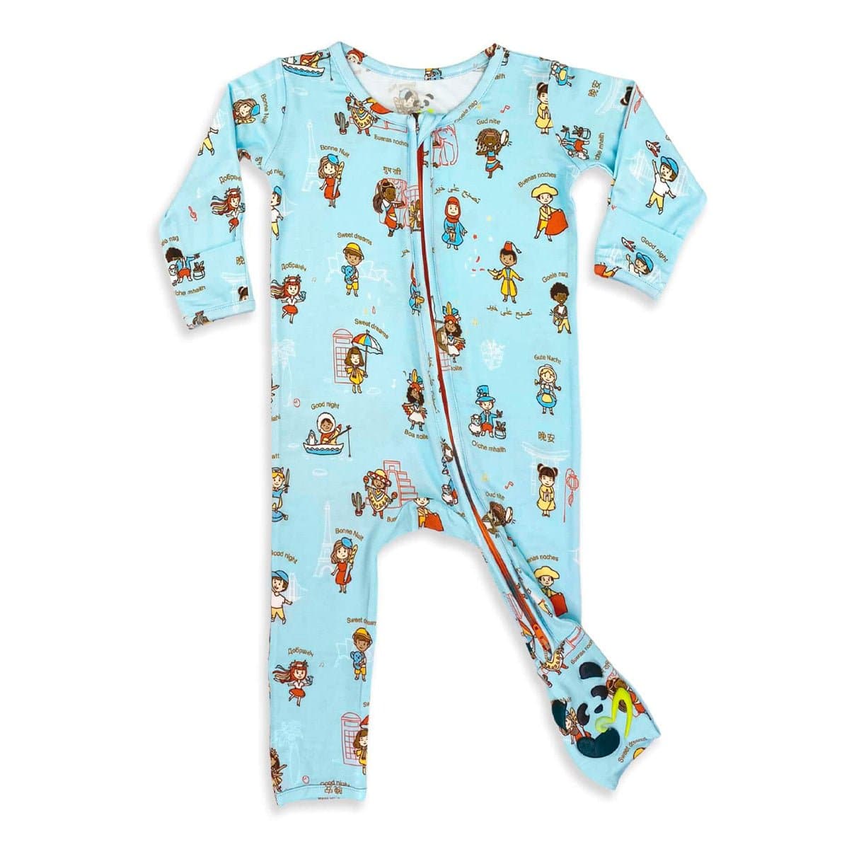 Goodnight World Bamboo Convertible Footie - Ivory Soul