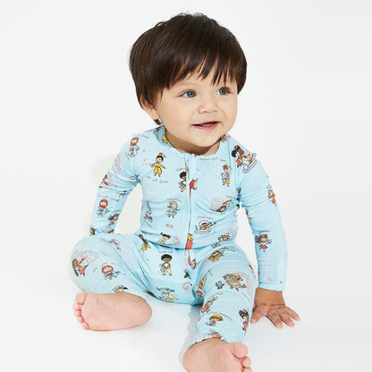Goodnight World Bamboo Convertible Footie - Ivory Soul