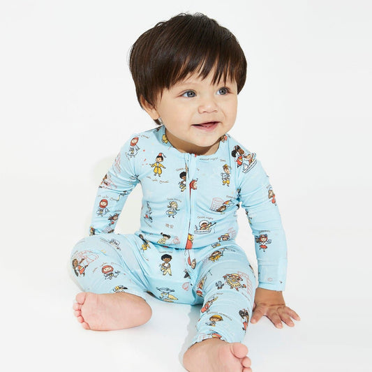 Goodnight World Bamboo Convertible Footie - Ivory Soul