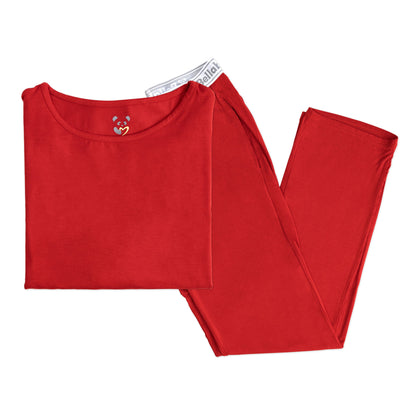 Winterberry Red Bamboo Men's Pajama Set - Ivory Soul