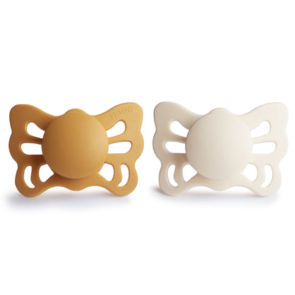 FRIGG Butterfly Anatomical Silicone Pacifier 2-Pack (0-6 Months)