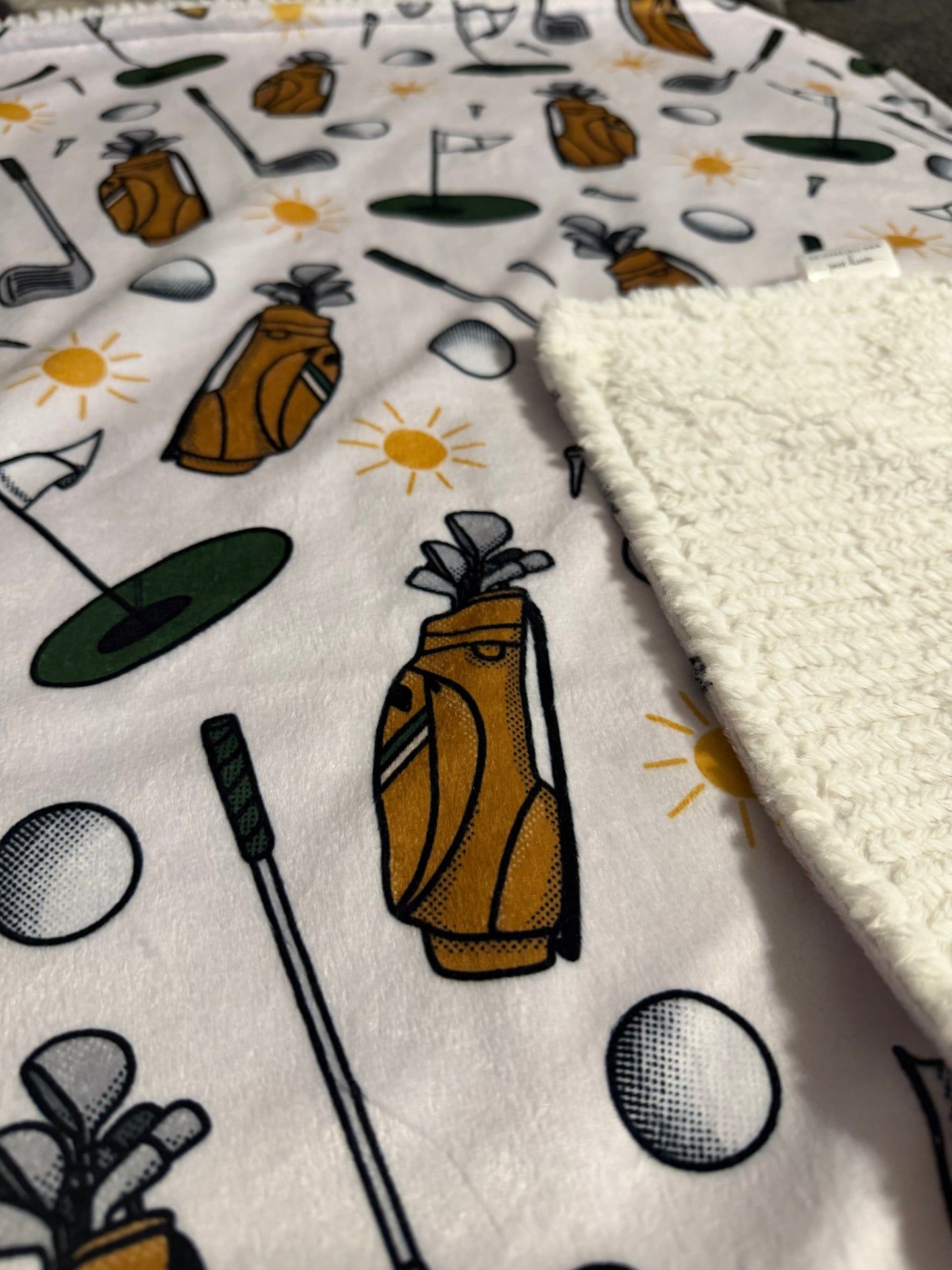 tee time golf toddler blanket | 30x30