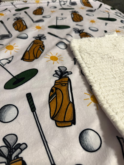 tee time golf toddler blanket | 30x30