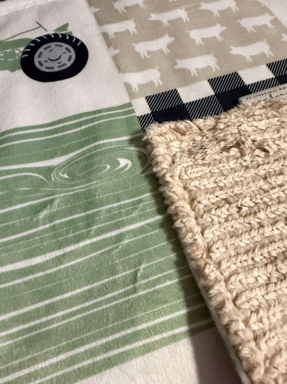 barnyard basics patchwork lovey blanket