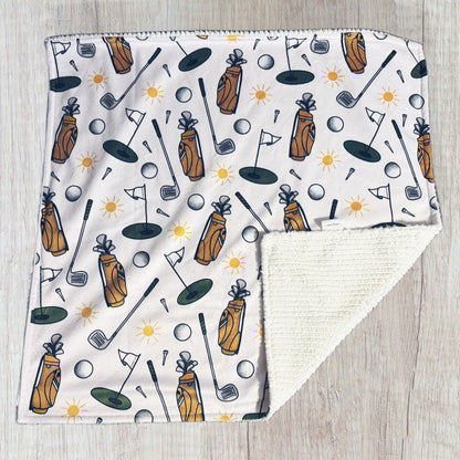 tee time golf toddler blanket | 30x30