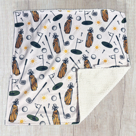 tee time golf toddler blanket | 30x30