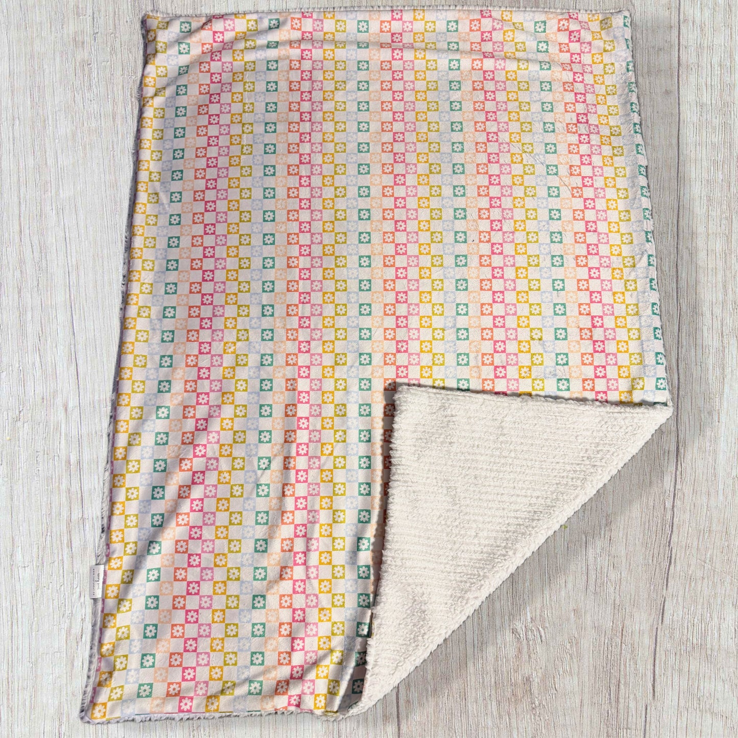 sunshine check daisy toddler blanket | 27x37