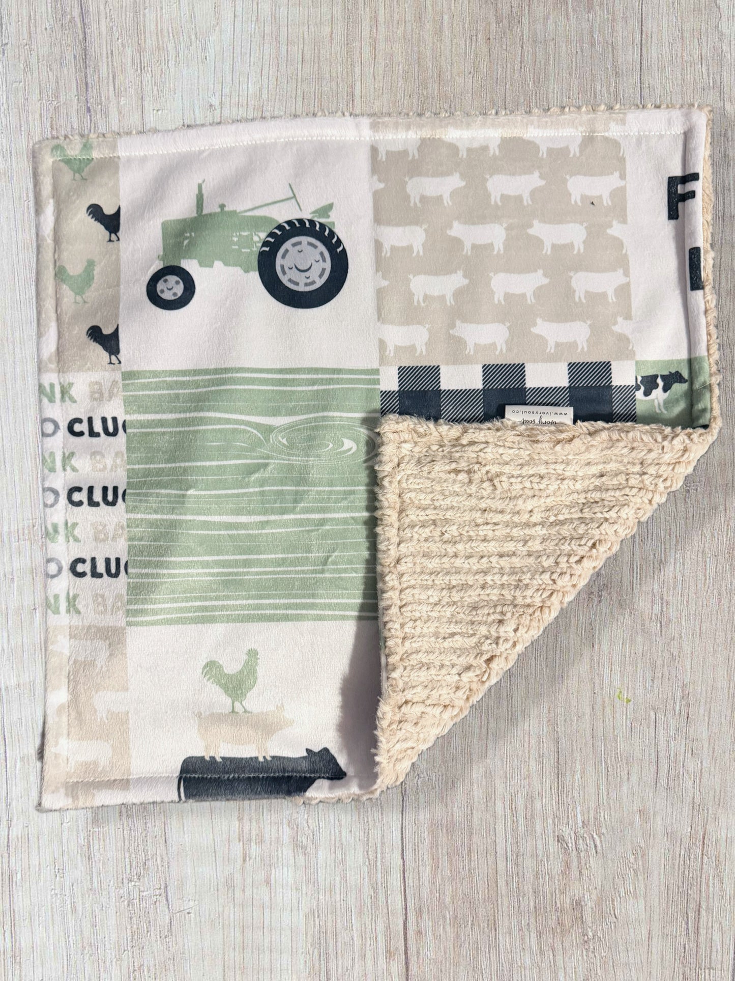 barnyard basics patchwork lovey blanket