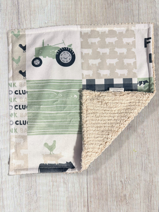 barnyard basics patchwork lovey blanket
