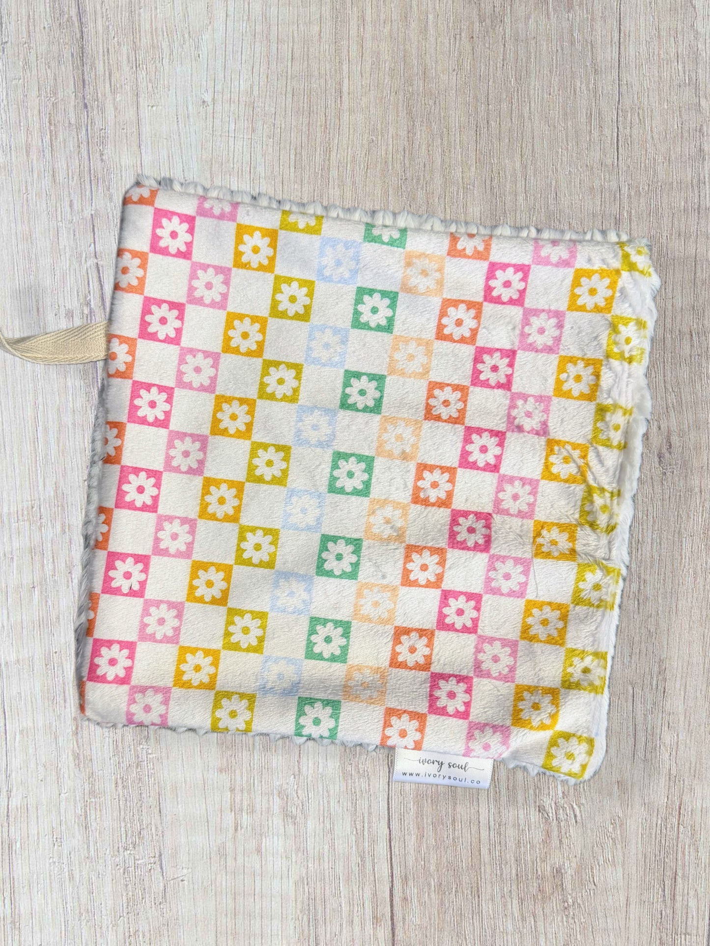 sunshine check daisy pacifier blanket