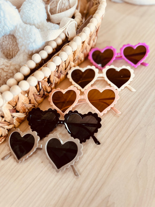 kid’s heart shaped sunglasses