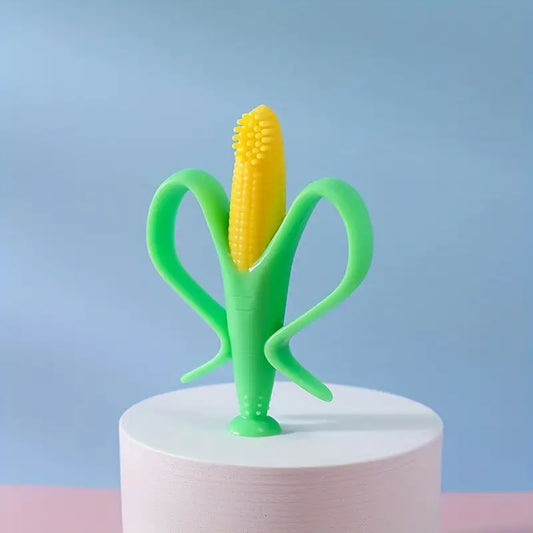 corn teether and toothbrush