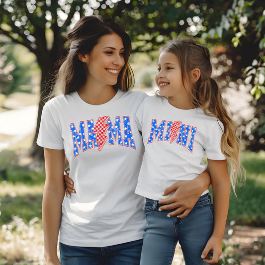 mama + mini lightning bolt shirts