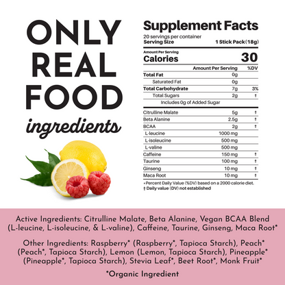 raspberry lemonade pre-workout | 20 single servings