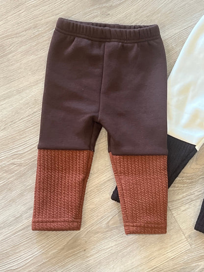 two-tone cotton leggings