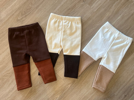 two-tone cotton leggings