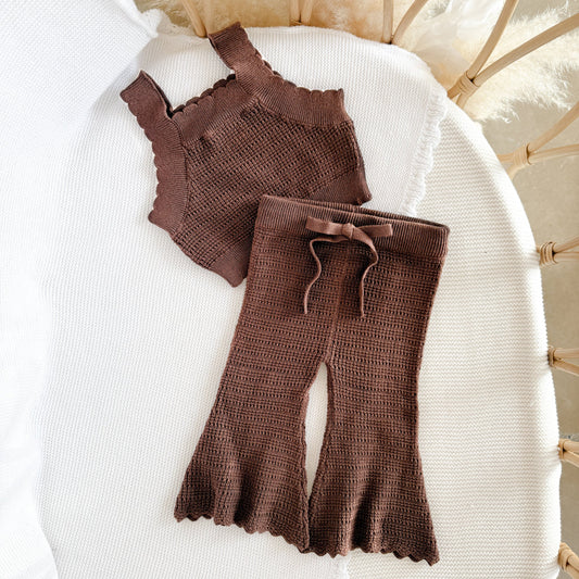 flare knit set - espresso