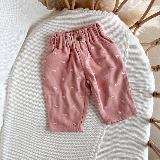daisy pink denim jeans