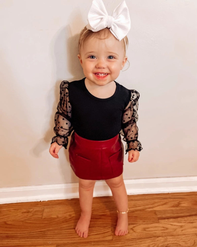 sheer dot sleeve leotard