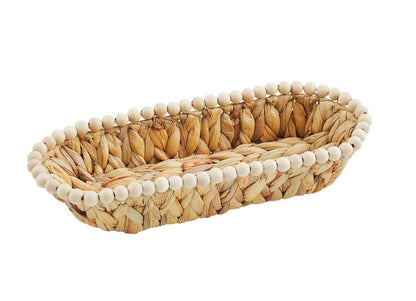 hyacinth beaded bread basket set