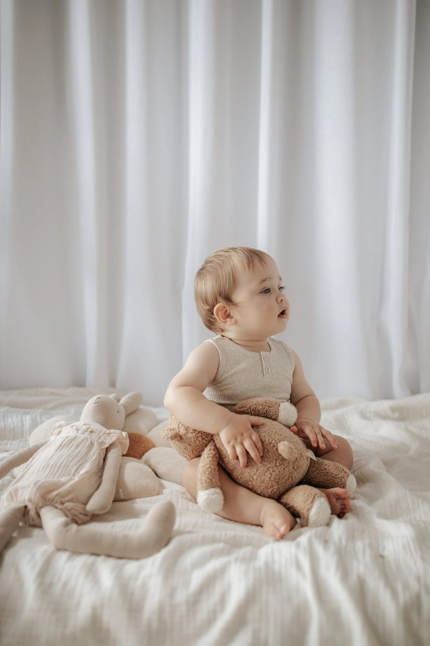 organic essential singlet bodysuit - oatmeal