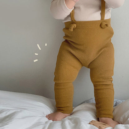 ribbed cotton baby overalls