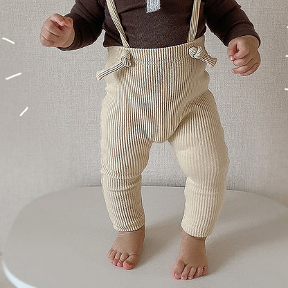 ribbed cotton baby overalls