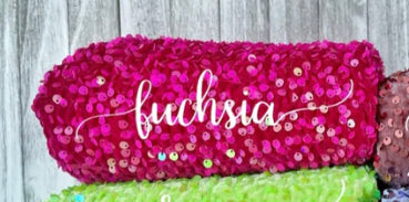 fuschia velvet sequin bow