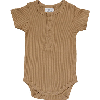 cafe organic cotton ribbed snap bodysuit