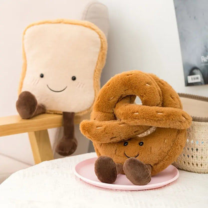 toast and pretzel plush toy