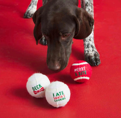 christmas tennis ball