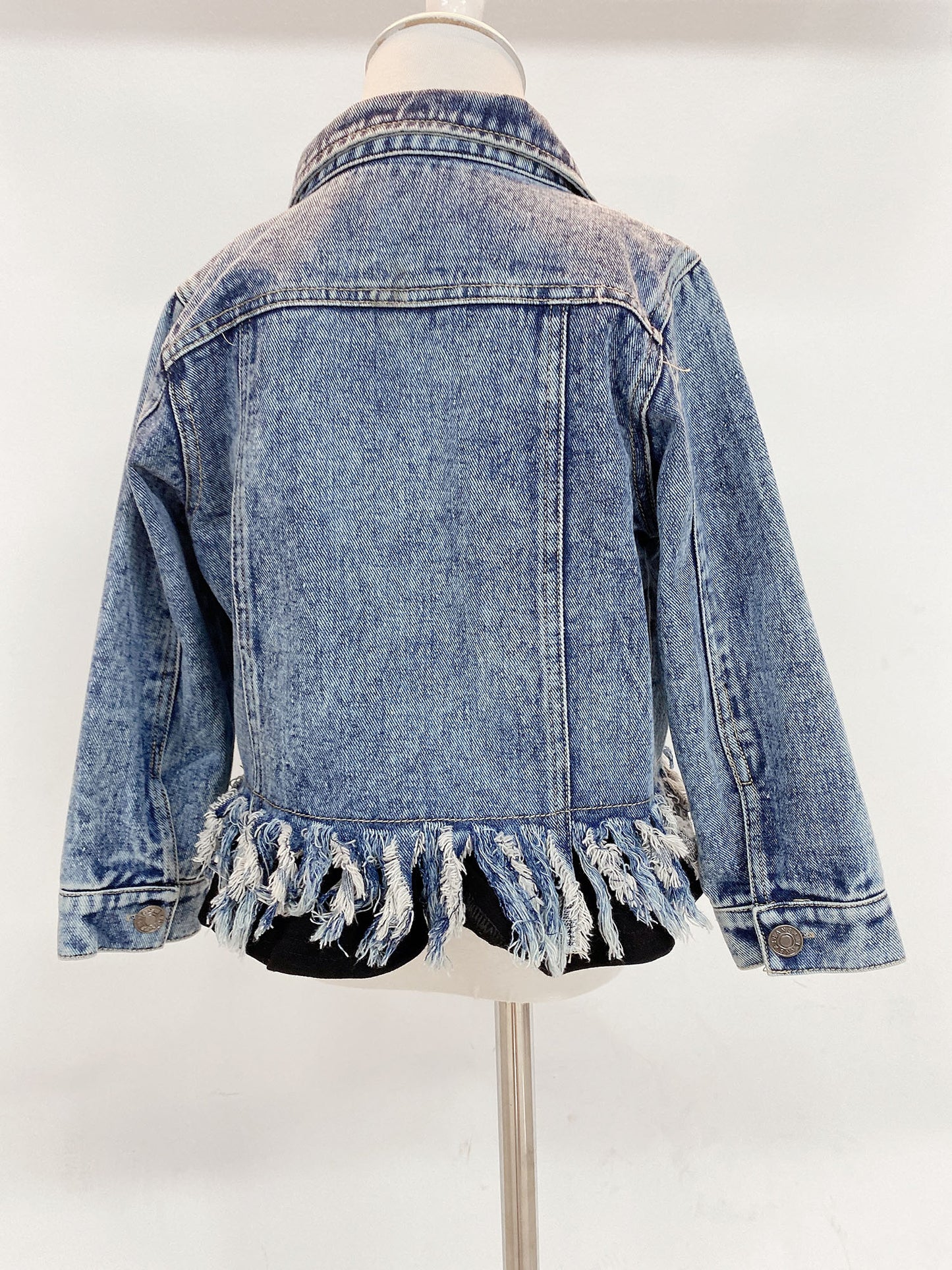 ripped fringed denim jacket