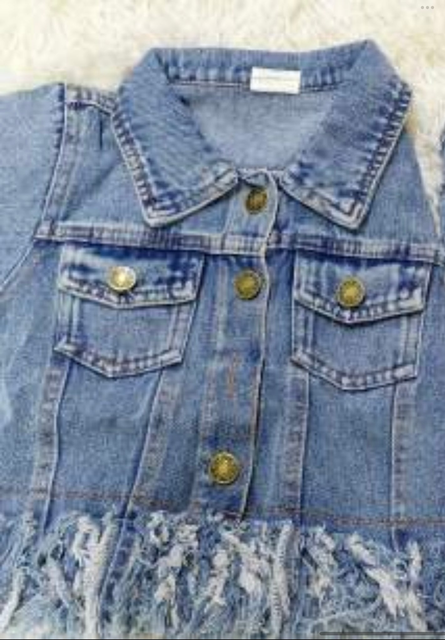 ripped fringed denim jacket