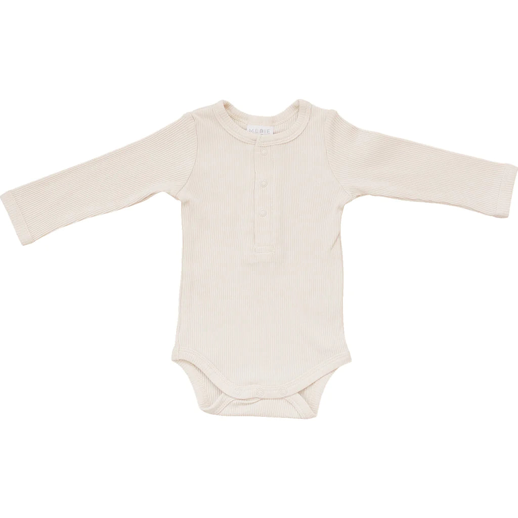 vanilla organic snap long sleeve ribbed bodysuit